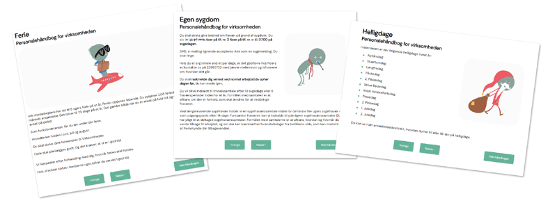 Eksempler på sider fra håndbogen